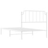 vidaXL Metal Bed Frame without Mattress with Headboard White 107x203cm