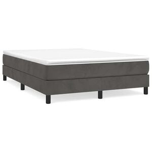 vidaXL Box Spring Bed Frame Dark Grey Double Velvet