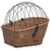 vidaXL Bike Rear Basket with Cover 55x31x36 cm Natural Willow