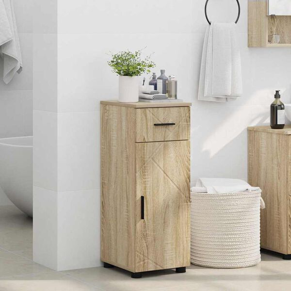vidaXL Bathroom Cabinet with Drawer Sonoma Oak 30 x 35 x 80 cm