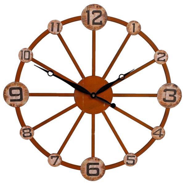Gifts Amsterdam Wall Clock Oliver Rusty Metal Brown 55x5cm