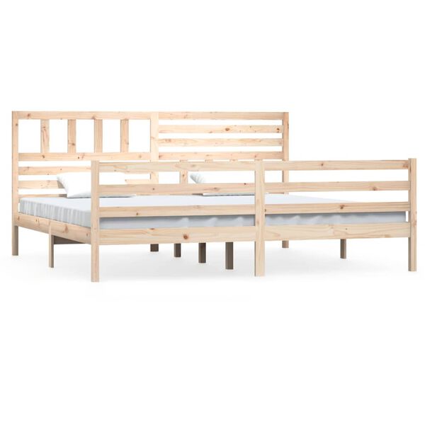 vidaXL Bed Frame without Mattress 180x200 cm Super King Super King Size Solid Wood