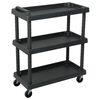 vidaXL 3-Tier Workshop Tool Trolley Black 75x37.5x92 cm PP