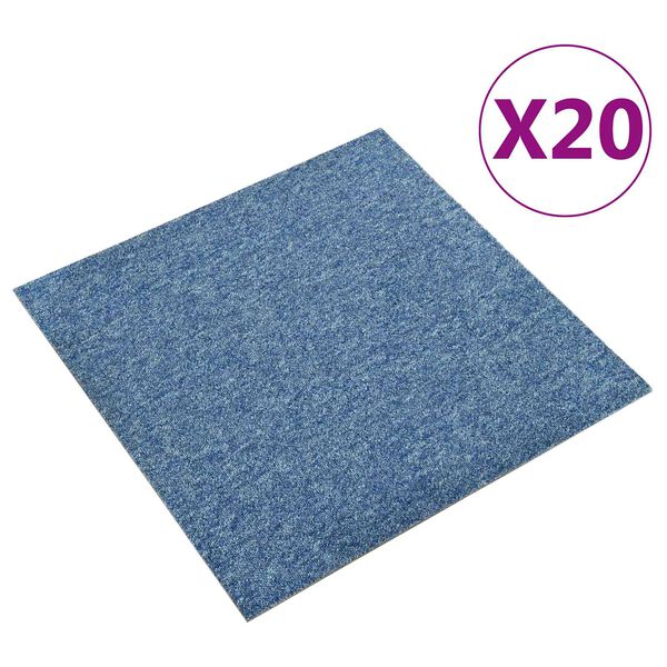 vidaXL Carpet 20 pcs Blue 50 x 50 cm 100% Polypropylene