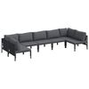 vidaXL Garden Sofa Set 7 pcs Black Steel