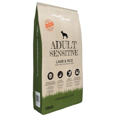 vidaXL Premium Dry Dog Food Adult Sensitive Lamb & Rice 15 kg