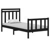 vidaXL Bed Frame without Mattress Black 75x190 cm Small Single Solid Wood