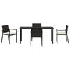 vidaXL Garden Dining Set 5 pcs Black Powder-Coated Steel
