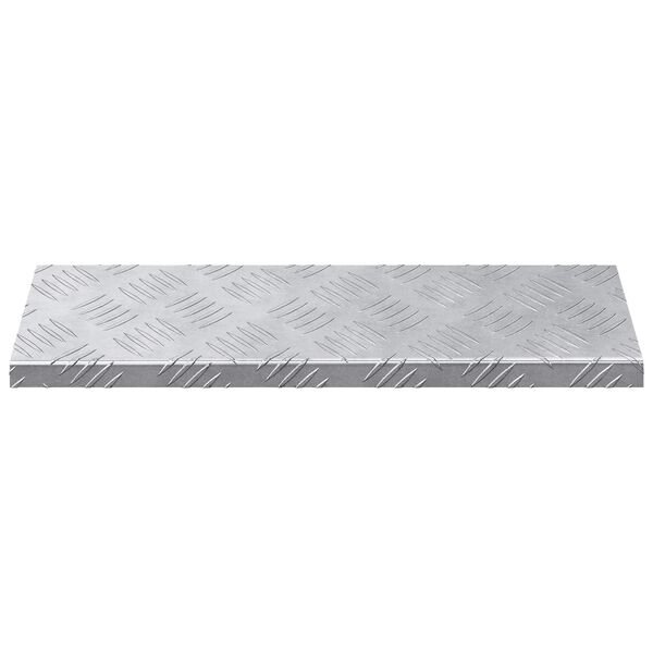 vidaXL Stair Tread Rectangular 15 pcs Silver 60 x 18 cm Aluminium