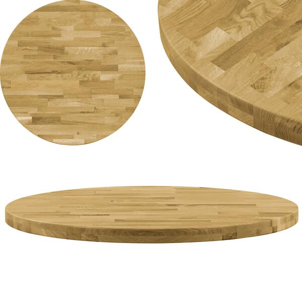 vidaXL Table Top Solid Oak Wood Round 44 mm 400 mm