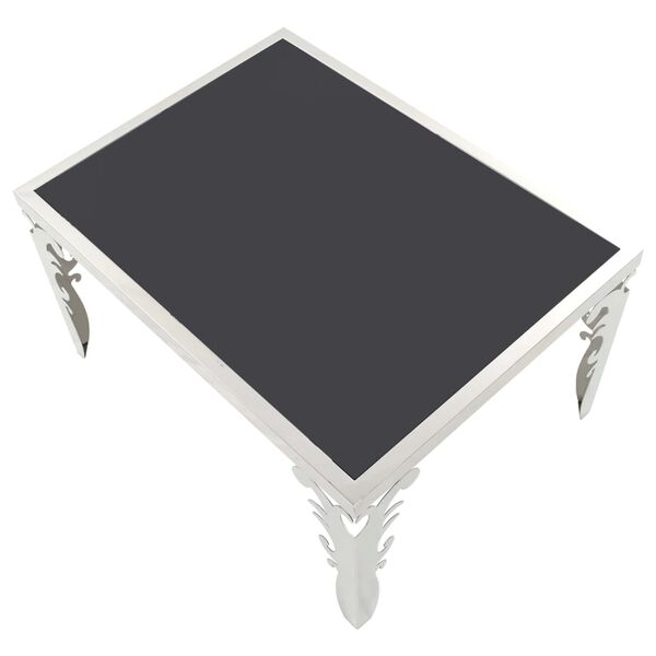 vidaXL Mirrored Coffee Table Stainless Steel and Glass 80x60x44 cm