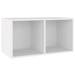 vidaXL LP Storage Box | White | Engineered Wood | Medium | Vinyl Storage Box