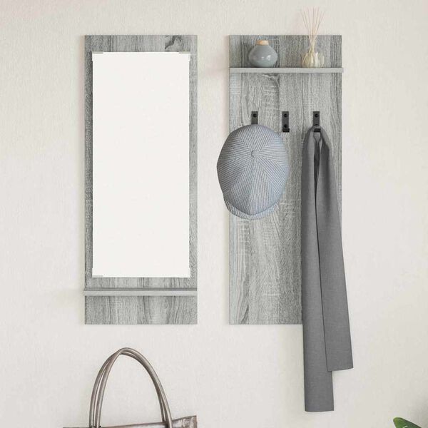 vidaXL Wall-Mounted Coat Rack with Shelf Grey sonoma 70 x 10 x 90 cm