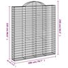vidaXL Arched Gabion Baskets 6 pcs 200x30x220/240 cm Galvanised Iron