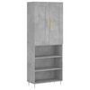 vidaXL Highboard Concrete Grey 69.5x34x180 cm Engineered Wood