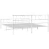 vidaXL Metal Bed Frame without Mattress with Footboard White 193x203cm
