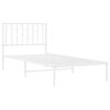 vidaXL Metal Bed Frame without Mattress with Headboard White 90x190cm