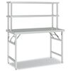 vidaXL Kitchen Work Table with Overshelf 120x60x145 cm Stainless Steel