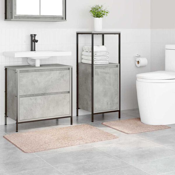 vidaXL Anti-slip Bath Mat Set 2 pcs Cream PP