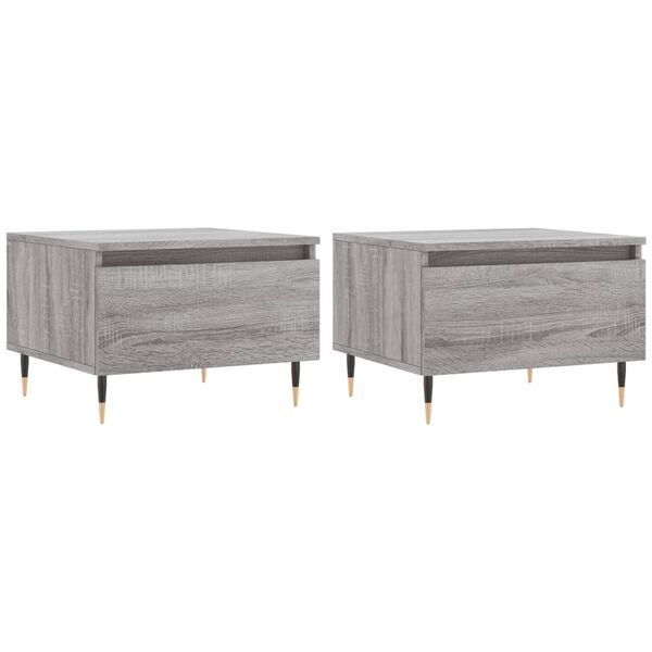 vidaXL Coffee Tables 2 pcs Grey Sonoma 50x46x35 cm Engineered Wood