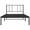 vidaXL Metal Bed Frame without Mattress with Headboard Black 100x190cm