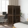 vidaXL Room Divider 3 Panels Dark Brown Solid Wood Paulownia