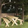 vidaXL 3 Piece Garden Dining Set Impregnated Pinewood