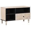 vidaXL TV Cabinet with Drawer White 80 x 33.5 x 46 cm Solid Mango Wood