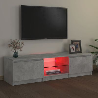 vidaXL TV Cabinet with LED Lights Concrete Grey 140x40x35.5 cm
