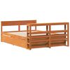 vidaXL Bed Frame without Mattress Wax Brown 135x190 cm Double Solid Wood Pine
