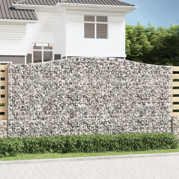 vidaXL Arched Gabion Baskets 5 pcs 400x30x200/220 cm Galvanised Iron
