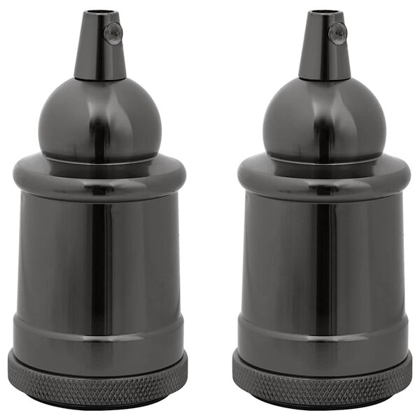 vidaXL Lamp Holders 2 pcs Glossy Black E27