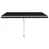 vidaXL Freestanding Manual Retractable Awning 450x300 cm Anthracite