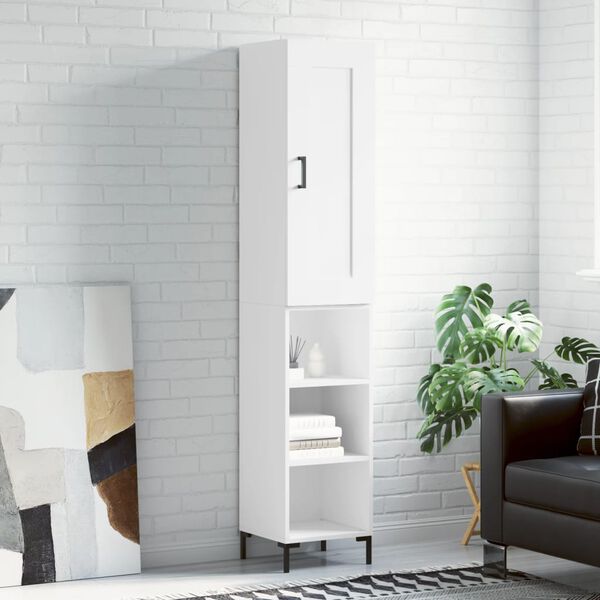 vidaXL Highboard White 34.5x34x180 cm Engineered Wood