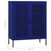 vidaXL Storage Cabinet Navy Blue 80x35x101.5 cm Steel