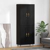 vidaXL Highboard Black Oak 69.5 x 34 x 180 cm Engineered Wood
