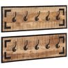 vidaXL Coat Racks 2 pcs 80x8x25 cm Solid Rough Wood Mango