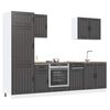 vidaXL 7 Piece Kitchen Cabinet Set Lucca Black Engineered Wood
