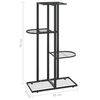 vidaXL 4-Floor Flower Stand 43x22x76 cm Black Metal