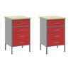 vidaXL Work Cabinet Set with Drawer with Shelf with Storage 5 pcs Red