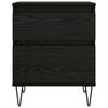 vidaXL Bed Cabinet Black Oak 40 x 35 x 50 cm Engineered Wood