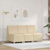 vidaXL Modular Sofa Unit Armless 3 pcs Cream 55 x 74 x 82 cm Fabric