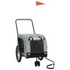 vidaXL Pet Bike Trailer Grey and Black Oxford Fabric and Iron