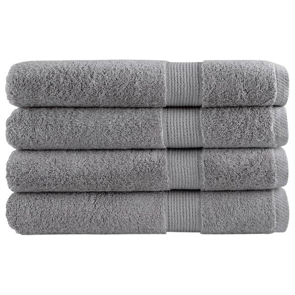 vidaXL Premium Towels "SOLUND" 4 pcs Grey 100x200 cm 600 gsm