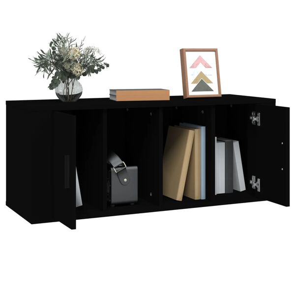 vidaXL TV Cabinet Black 100x35x40 cm Engineered Wood