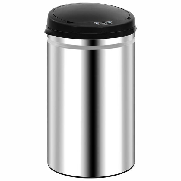 vidaXL Automatic Sensor Dustbin 40 L Stainless Steel
