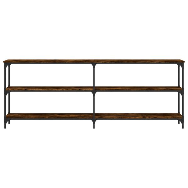 vidaXL Console Table Smoked Oak 200x29x75 cm Engineered Wood