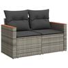 vidaXL 10 Piece Garden Sofa Set with Cushions Grey Poly Rattan Acacia