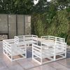 vidaXL 8 Piece Garden Lounge Set White Solid Pinewood