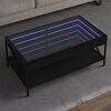 vidaXL Coffee Table with Infinity LED Black 90x50x38 cm